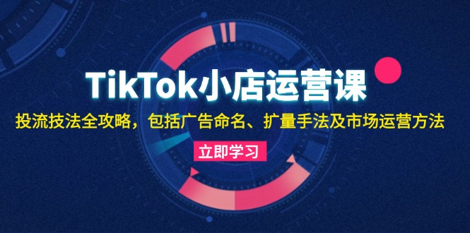 TikTok小店运营课：投流技法全攻略，包括广告命名 扩量手法及市场运营方法-泡泡网赚