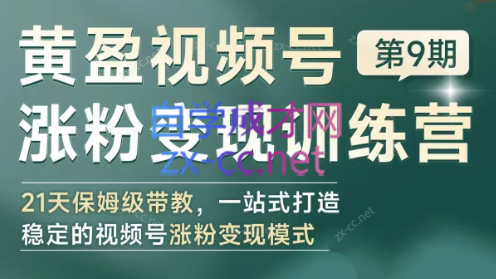 黄盈·视频号涨粉变现训练营-泡泡网赚