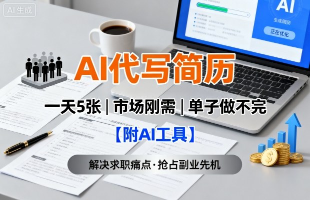 AI代写简历，一天5张，今年找工作难，市场刚需，单子做不完【附AI工具】-泡泡网赚