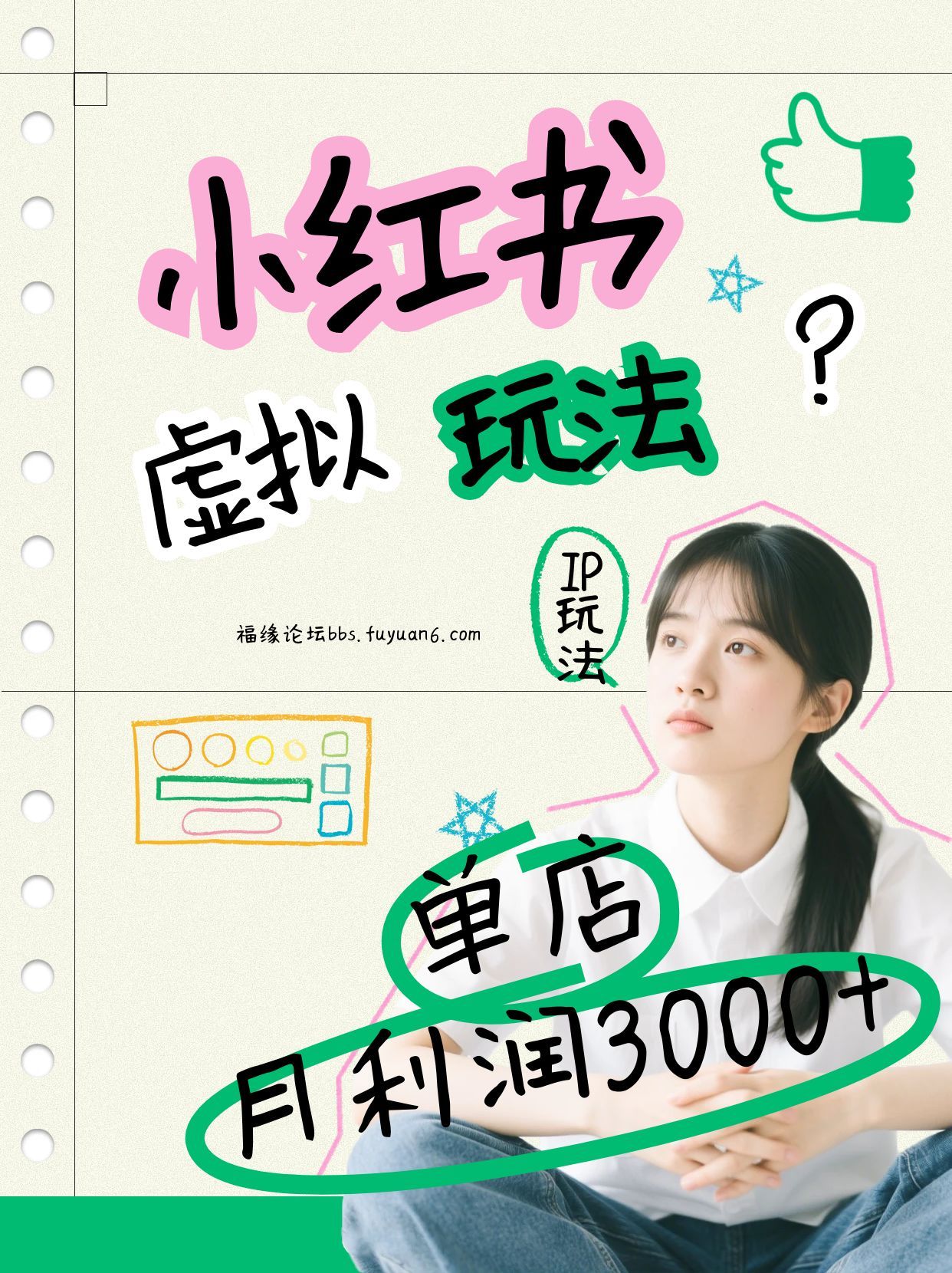 小红书虚拟玩法(铺货流和单品玩法)，单店月利润3000+，IP打法+原创商品(0违规)-泡泡网赚