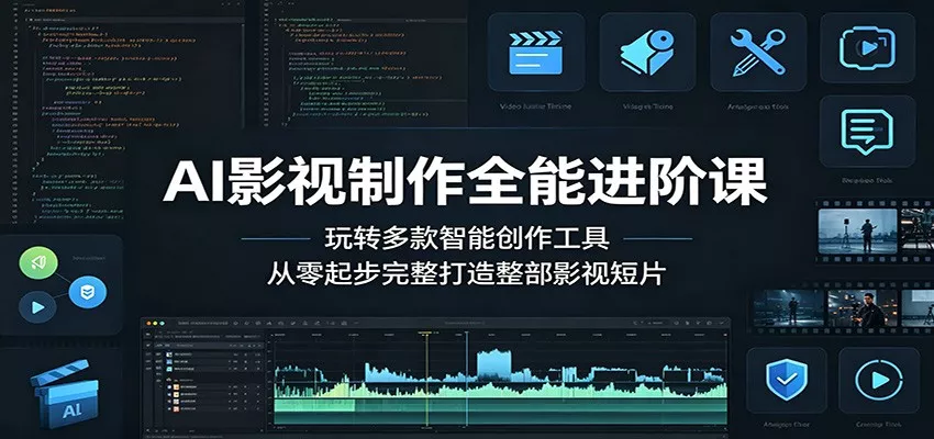 AI影视制作全能进阶课：玩转多款智能创作工具，从零起步完整打造整部影视短片-泡泡网赚