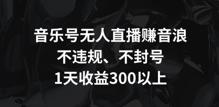 音乐号无人直播赚音浪，不违规、不封号，1天收益300+【揭秘】-泡泡网赚