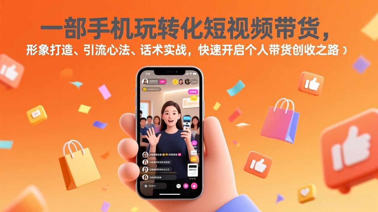 一部手机玩转化短视频带货，形象打造、引流心法、话术实战，快速开启个人带货创收之路-泡泡网赚