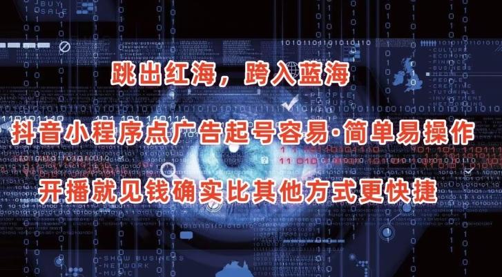 抖音小程序点广告项目，起号容易，简单易操作，开播就见有收益【揭秘】-泡泡网赚