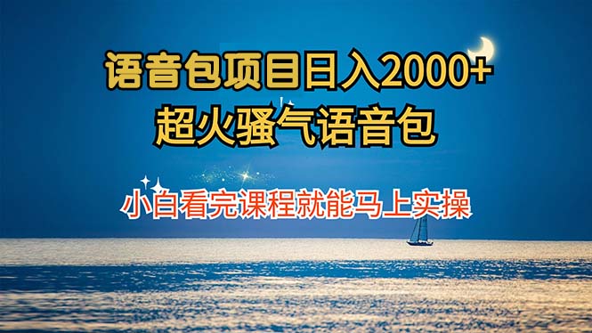 语音包项目 日入2000+ 超火骚气语音包小白看完课程就能马上实操-泡泡网赚