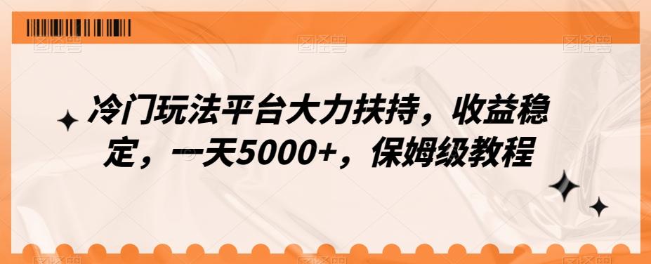 冷门玩法平台大力扶持，收益稳定，一天5000+，保姆级教程（附抖音7天起号法）-泡泡网赚