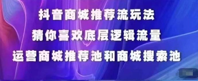 抖音商城运营课程，猜你喜欢入池商城搜索商城推荐人群标签覆盖-泡泡网赚