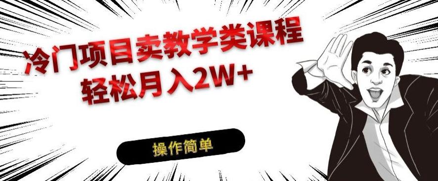 冷门项目卖教学类课程，轻松月入2W+-泡泡网赚