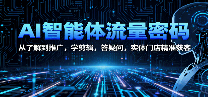 AI智能体流量密码：从了解到推广，学剪辑，答疑问，实体门店精准获客-泡泡网赚