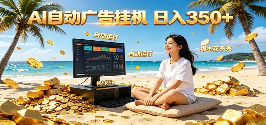 AI自动广告挂机 日入350+ 真正做到躺赚式变现，根本花不完！-泡泡网赚