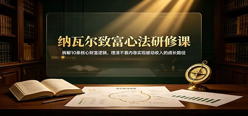 纳瓦尔致富心法研修课：拆解10条核心财富逻辑，理清不靠内卷实现被动收入的成长路径-泡泡网赚