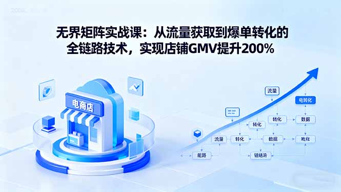 无界矩阵实战课：从流量获取到爆单转化的全链路技术，实现店铺GMV提升200%-泡泡网赚