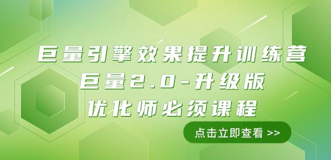 巨量引擎·效果提升训练营：巨量2.0-升级版，优化师必须课程（111节课）-泡泡网赚