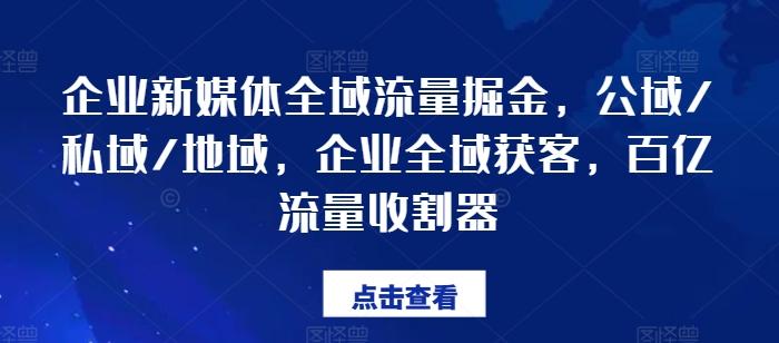企业新媒体全域流量掘金，公域/私域/地域，企业全域获客，百亿流量收割器-泡泡网赚