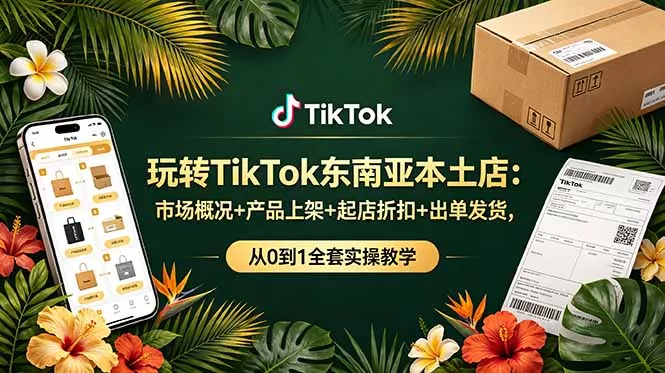玩转TikTok东南亚本土店：市场概况+产品上架+起店折扣+出单发货，从0到1全套实操教学-泡泡网赚