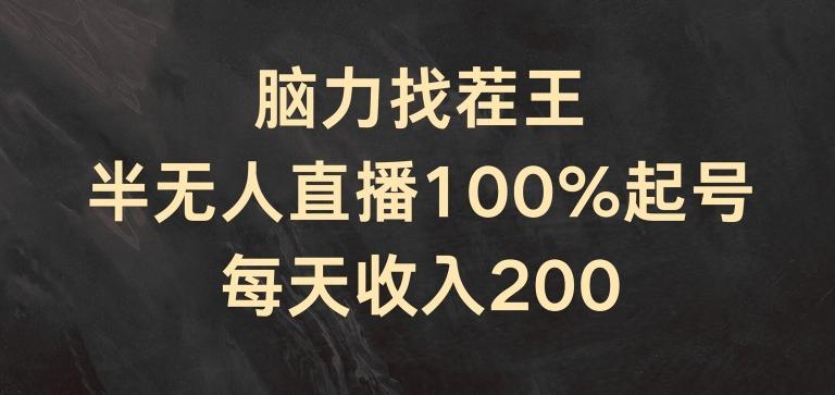 脑力找茬王，半无人直播100%起号，每天收入200+【揭秘】-泡泡网赚