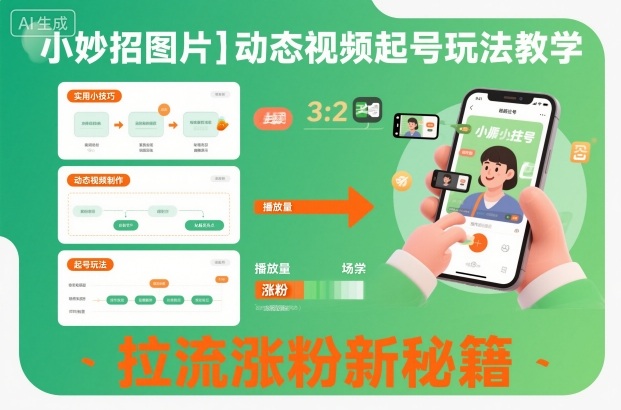 小妙招图片＋动态视频起号玩法教学，拉流涨粉新秘籍-泡泡网赚