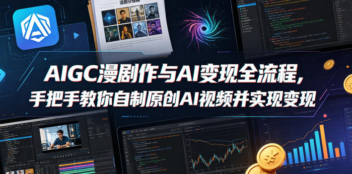 AIGC漫剧创作与AI变现全流程，手把手教你自制原创AI视频并实现变现-泡泡网赚
