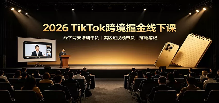 2026 TikTok跨境掘金线下课：线下两天培训干货，美区短视频带货落地笔记-泡泡网赚