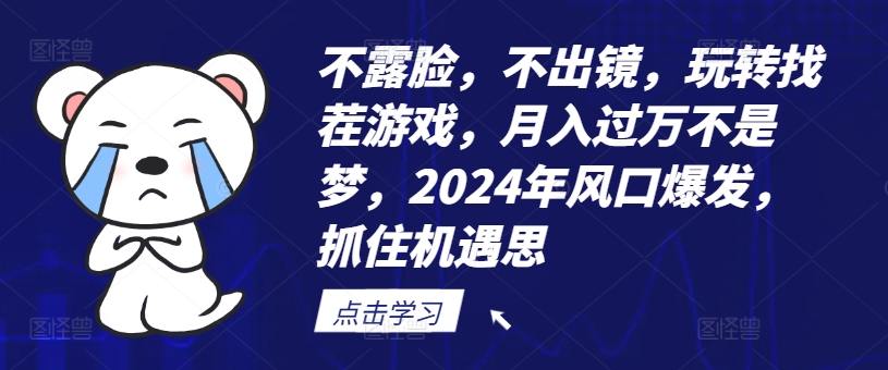 不露脸，不出镜，玩转找茬游戏，月入过万不是梦，2024年风口爆发，抓住机遇【揭秘】-泡泡网赚