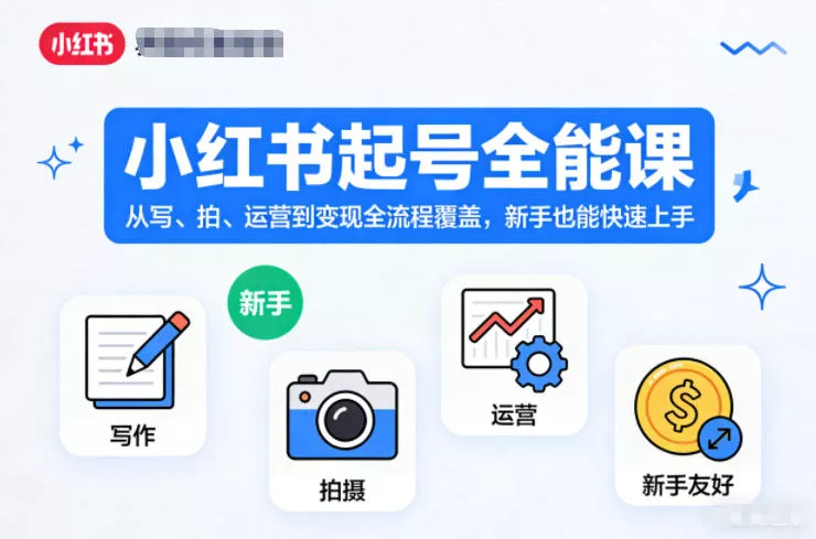 小红书起号全能课，从写、拍、运营到变现全流程覆盖，新手也能快速上手(更新)-泡泡网赚