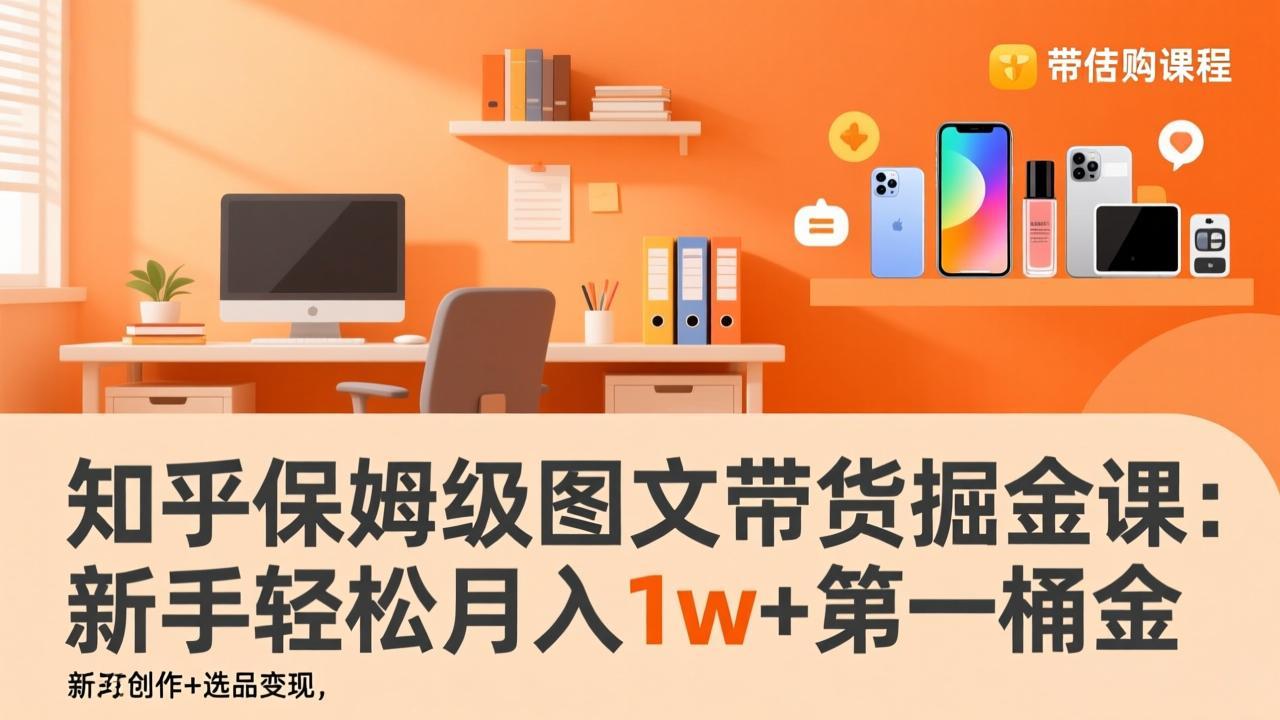 知乎保姆级图文带货掘金课：账号打造+爆文创作+选品变现，新手轻松月入1w+第一桶金-泡泡网赚