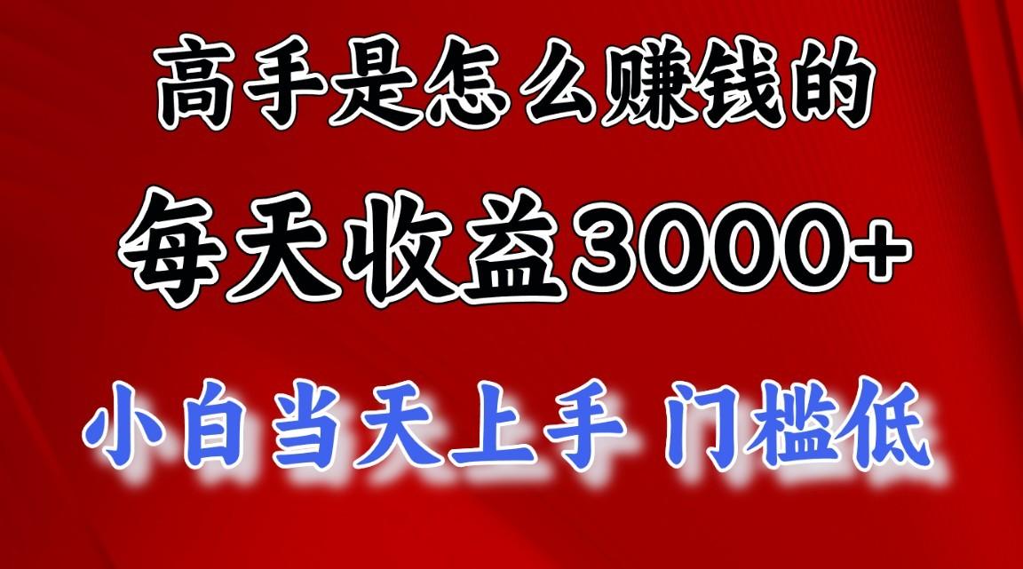 高手是怎么赚钱的，一天收益3000+，闷声发财项目，不是一般人能看懂的-泡泡网赚