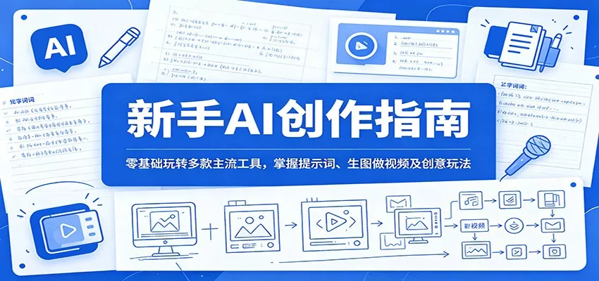 新手AI创作指南：零基础玩转多款主流工具，掌握提示词、生图做视频及创意玩法-泡泡网赚