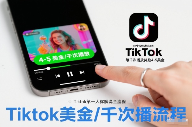 TK中视频计划项目，Tiktok第一人称解说流程，每干次播放奖励4-5美金-泡泡网赚