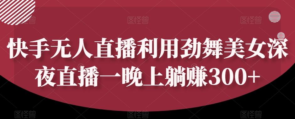 快手无人直播利用劲舞美女深夜直播一晚上躺赚300+-泡泡网赚