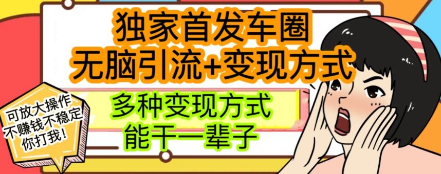 最新独家日入过千车圈暴力引流变现详解【揭秘】-泡泡网赚