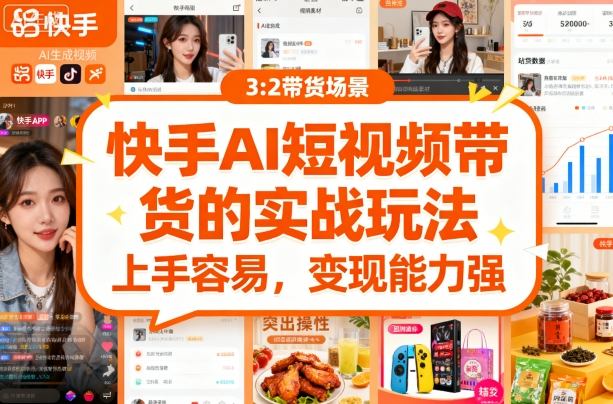 快手ai短视频带货的实战玩法，上手容易，变现能力强-泡泡网赚
