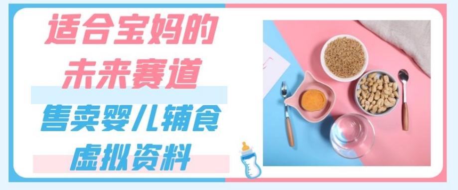 适合宝妈的未来赛道，售卖婴儿辅食虚拟资料，一份9.9-69.9元闭眼赚钱-泡泡网赚