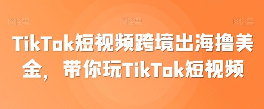 TikTok短视频跨境出海撸美金，带你玩TikTok短视频-泡泡网赚