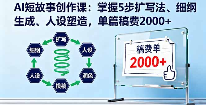 AI短故事创作课：掌握5步扩写法、细纲生成、人设塑造，单篇稿费2000+-泡泡网赚