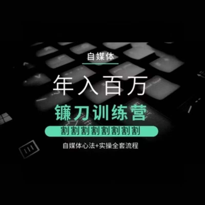 自媒体年入百万镰刀训练营，割割割割割割割割，自媒体心法+实操全套流程-泡泡网赚