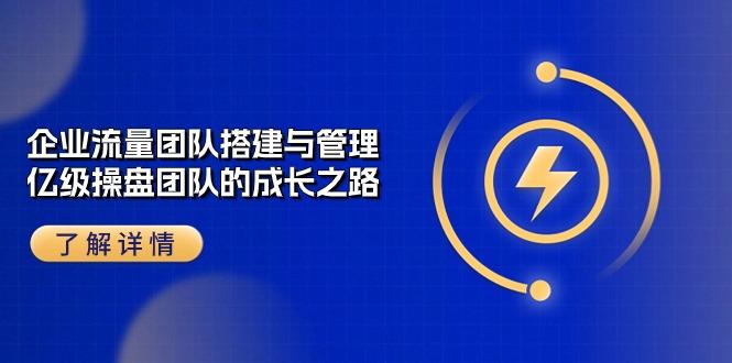 企业 流量团队-搭建与管理，亿级 操盘团队的成长之路(28节课-泡泡网赚