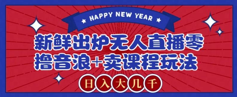 2024最新无人直播零撸音浪+卖课程玩法，日入大几千不是梦【揭秘】-泡泡网赚