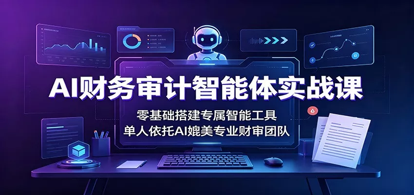 AI财务审计智能体实战课：零基础搭建专属智能工具，单人依托AI媲美专业财审团队-泡泡网赚