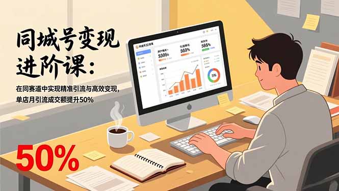 同城号变现进阶课：在同城赛道中实现精准引流与高效变现，单店月引流成交额提升50%-泡泡网赚