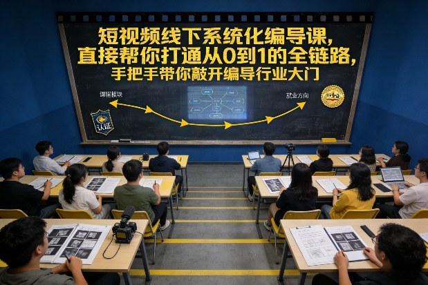 短视频线下系统化编导课，直接帮你打通从0到1的全链路，手把手带你敲开编导行业大门-泡泡网赚