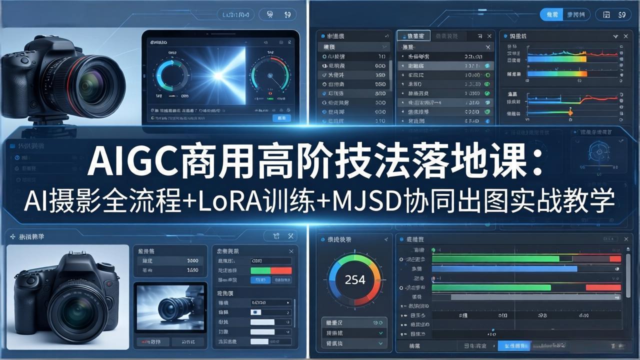 AIGC商用高阶技法落地课：AI摄影全流程+LoRA训练+MJSD协同出图实战教学-泡泡网赚