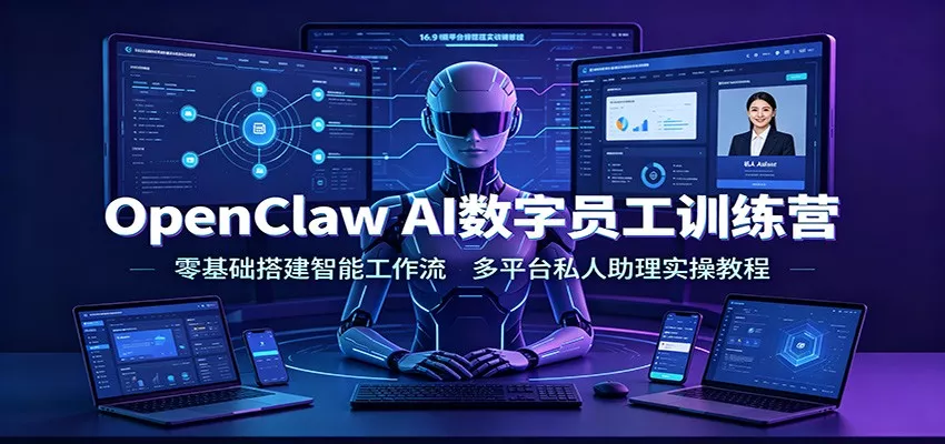 OpenClaw AI数字员工训练营：零基础搭建智能工作流，多平台私人助理实操教程-泡泡网赚