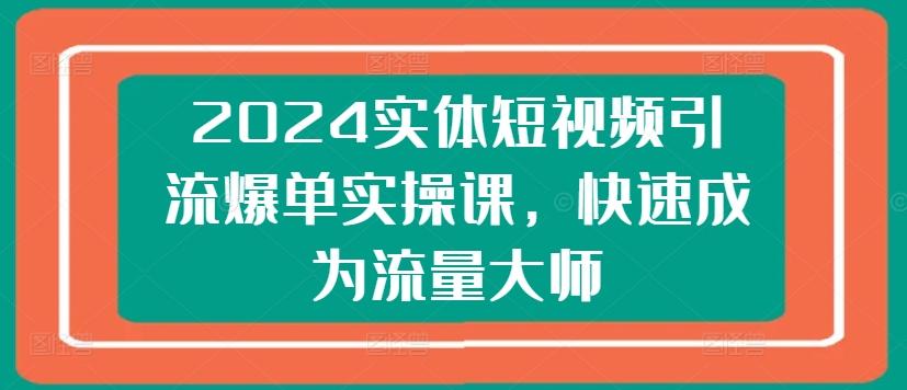 2024实体短视频引流爆单实操课，快速成为流量大师-泡泡网赚