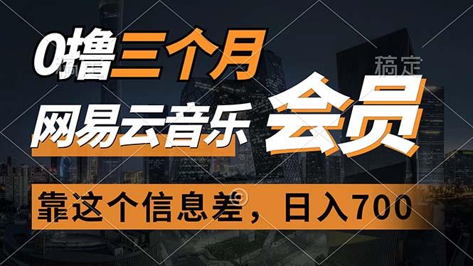 0撸三个月网易云音乐会员，靠这个信息差一天赚700，月入2w-泡泡网赚