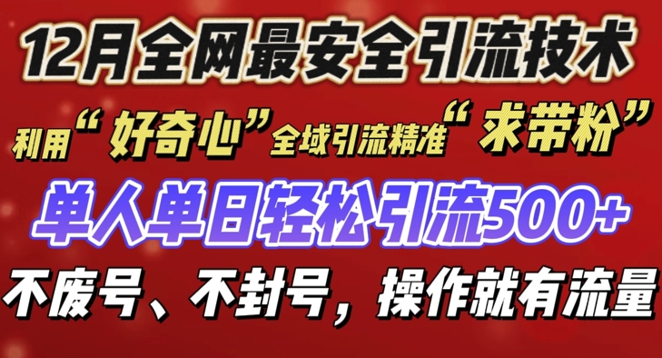 12 月份全网最安全引流创业粉技术来袭，不封号不废号，有操作就有流量【揭秘】-泡泡网赚