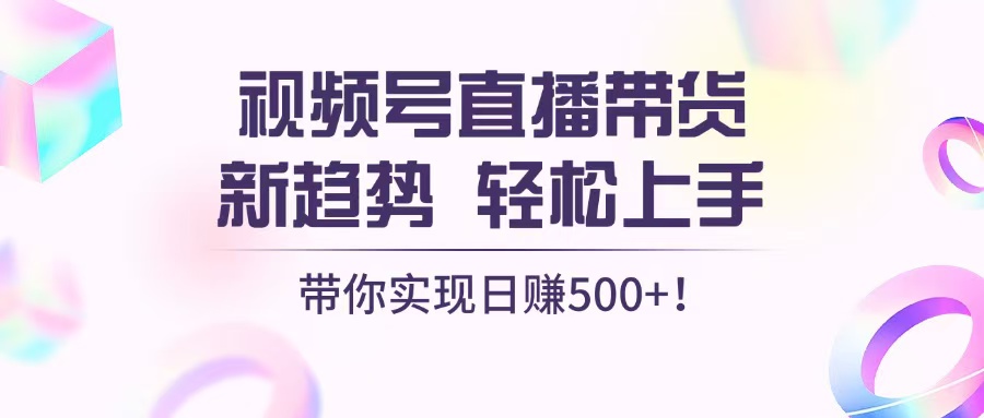 视频号直播带货新趋势，轻松上手，带你实现日赚500+-泡泡网赚
