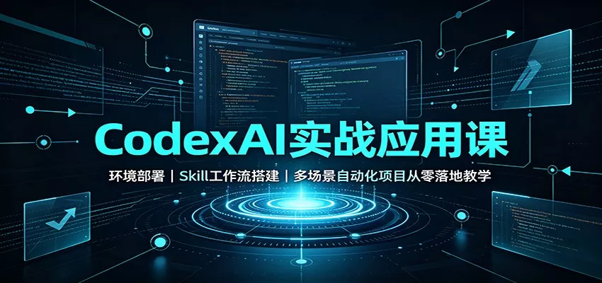 CodexAI实战应用课：环境部署Skill工作流搭建，多场景自动化项目从零落地教学-泡泡网赚