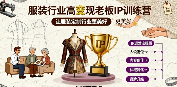服装行业高变现老板IP训练营，让服装定制行业更美好-泡泡网赚