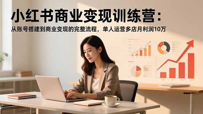 小红书商业变现训练营：从账号搭建到商业变现的完整流程，单人运营多店月利润10万-泡泡网赚